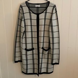 Silver and Black Open Jacket Sweater